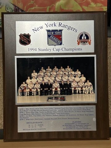 New York Rangers 1994 Stanley Cup Champions Plaque Cover