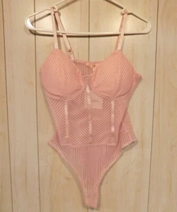 Body tejido tanga melocotón talla mediana rosa malva NUEVO - Imagen 1 de 7