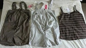 NEW WITH TAGS size 14/M maternity breastfeeding bundle overalls singlet cami top - Picture 1 of 9