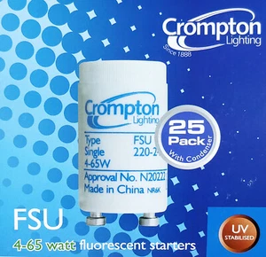 BULK 25 x Starters for Fluorescent Lights 4-65W FSU Crompton - Picture 1 of 3