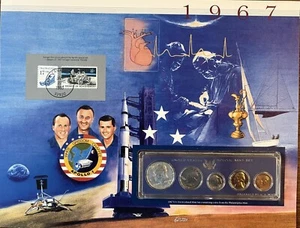 1967 Uncirculated Mint Set - Postal Commemorative Society Coin & Stamp Panel - Picture 1 of 4