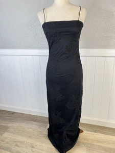 Vtg Rampage Maxi Dress Mesh Velvet Overlay Fits XS Y2k 90s Fairy Goth Romantic - Picture 1 of 12