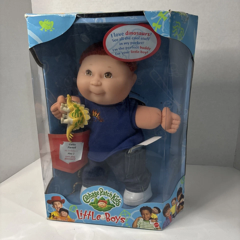 1999 Cabbage Patch Kids Little Boys Will Logan May 16 Snake Dinosaur