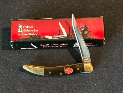 Vintage Steel Warrior Knife (Small Toothpick Smooth Buffalo Horn Handles 3" Shut - Image 1 of 4