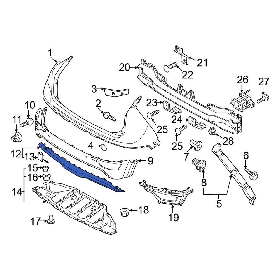 For Kia Niro EV 2023-2024 Kia 86693AO010 Rear Valance Panel - Image 1 of 1