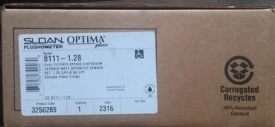Sloan Optima Plus Flushometer 8111-1.28 Chrome Plate Finish - Image 1 of 2