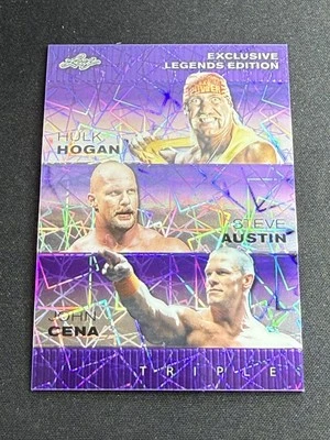 Hogan / Austin / Cena 2024 Leaf Metal Trio Purple /15 RC — 第 1/2 张图片