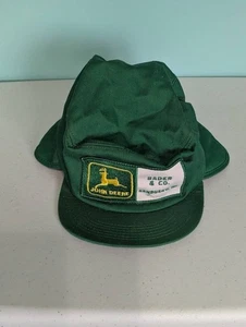 Vintage John Deere ear flap hat K Brand made in USA size large - Picture 1 of 15