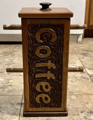 Soporte para taza de café vintage de madera árbol 4 clavijas Foto 1 de 4