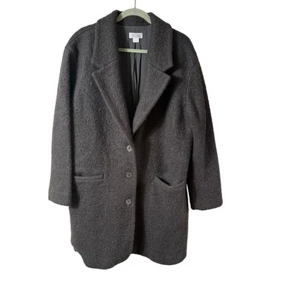 Abrigo Maeve by Anthropologie de gran tamaño Boucle Pea talla XL marrón oliva mezcla de lana Foto 1 de 4