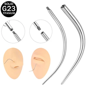 Titanium Piercing Needle for Ear/Nose/Navel/Lip/Eyebrow Piercing Stretching Tool - Picture 1 of 13
