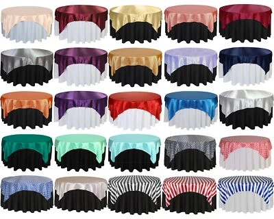 YCC Linens - Square Satin Table Overlays for Weddings and Home Use, Seamless - Image 1 of 4