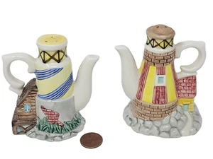 Lighthouse Teapot SALT AND PEPPER SHAKERS Fitz & Floyd Nautical Decor VTG 1995 - Picture 1 of 12