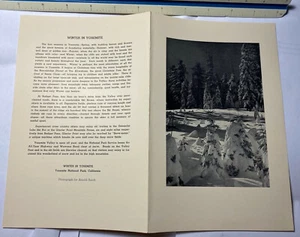 YOSEMITE AHWAHNEE MENU Mar 14 47 5.5x8.5" Winter in Yosemite - Picture 1 of 2