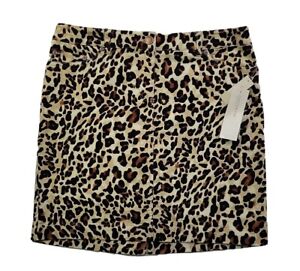 NEW Jones New York Women Sport Petite 12P Short Skirt Stretch Leopard Print NWT