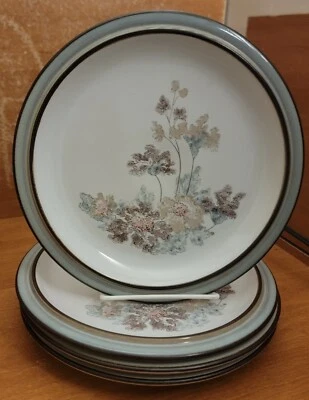 Juego de 4 platos de ensalada Denby ROMANCE, 8 1/2", floral, gres, excelente Foto 1 de 4