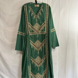 AI Waleed Gulf Clothing Women’s Embroidered Global Wear Kaftan with Belt 2XL - Picture 1 of 9