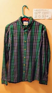 SCOTCH & SODA Mens Regular Fit Flannel Shirt Medium Green Check - Picture 1 of 6