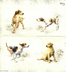 PAPIERHANDTÜCHER JAGDHUNDE IN SOLOGNE GIEN. PAPIERSERVIETTEN HUNDE GIEN - Bild 1 von 1