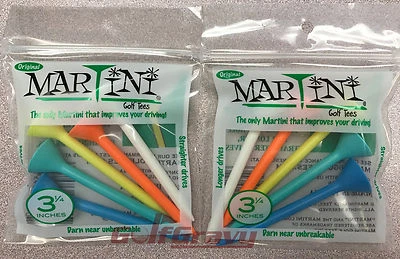 Футболки для гольфа MARTINI — 2 упаковки по 5 шт. разных цветов ОРИГИНАЛЬНЫЕ футболки 3 1/4 дюйма - Изображение 1 из 2