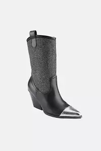 Weeboo Chunky Heel Strass Western Cowboystiefel - Bild 1 von 4