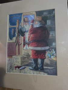 BOLLMAN HAT COMPANY 125th advertising Cowboy Santa Signed Print Adamstown Pa - Picture 1 of 5