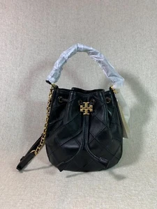 NWT Tory Burch Black Fleming Soft SMALL Bucket Bag $498 - Picture 1 of 17