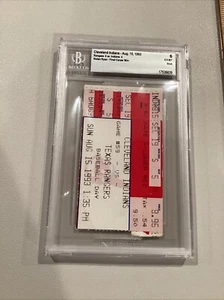 Boleto de victoria final de carrera Nolan Ryan 1993 Cleveland Indians Texas Rangers BGS 6 - Imagen 1 de 11