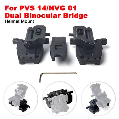 Dual Binocular Bridge Helmet Mount For PVS14/ NVG 01 Night Vision NVG Dovetail - image 1 of 4