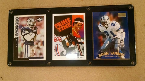 DEION SANDERS 3 CARD PLAQUE - DALLAS COWBOYS ATLANTA FALCONS Cover