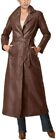 Leather Coat Womens Long Size Jacket Trench Navy Length Suede Sleeve Brown 25