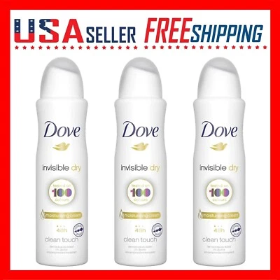 Dove спрей невидимый сухой женщин спрей дезодорант 150 мл, 5,07 унц x 3 упаковки - Изображение 1 из 4