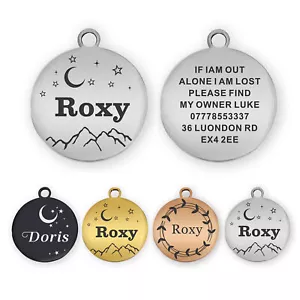 Dog Tag Personalised ID Tags for Dogs/Cats Custom Pet Tag Engraved Dog Name Tag - Picture 1 of 10