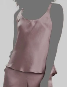 $160 Josie Natori Women's Purple Silk Key Double Layer Camisole Sleepwear Size M - Picture 1 of 4