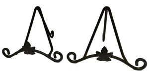2 Pack Ornate Plate Stand Holder Display 6 Inch Picture Frame Stand Maple Easel - Picture 1 of 3