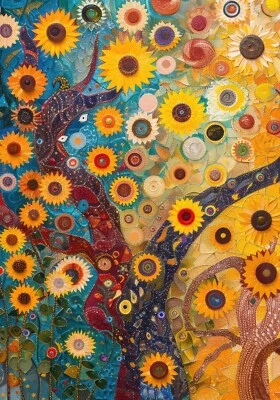 Arte de pared abstracto Gustav Klimt El árbol de la vida póster impresión imagen A3 A4 A5 Foto 1 de 4