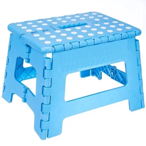 9" Collapsible Folding Plastic Kitchen Step Foot Stool Handle Adults/Kids 300Lb - Picture 1 of 11