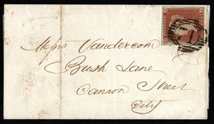 SG8 (B2) 1d Red Imperf Plate 171 - CJ - 4 Margin - Very fine - On Cover - Bild 1 von 3