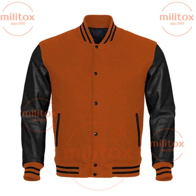 Varsity Jacket – Wool Body & Leather Sleeves | Premium Quality, Free Shipping, - Image 1 of 3