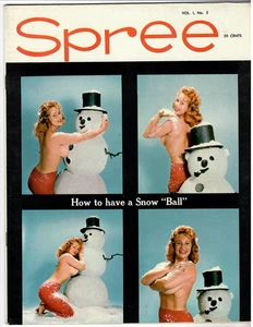 Men's Magazine SPREE #5 Virginia Bell Cover + 3 pgs., Bonnie Logan, 1958 Fine+ - Imagen 1 de 3