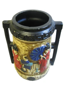 Vintage Antique Cyples Old Pottery Embosa Ware England Hand Painted Vase Jug - Picture 1 of 8