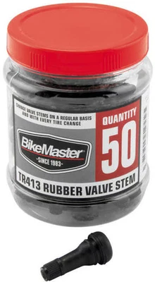 BikeMaster Rubber Valve Stem - 10mm TR413 Tub of 50 Motorcycle ATV/UTV 151410 - Image 1 of 4