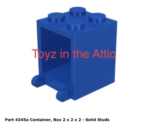 Lego 1x 4345a Blue Container Box 2 x 2 x 2 Solid Studs Robot Command Center 6951 - Picture 1 of 1