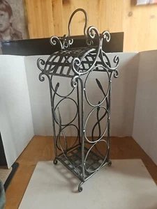 Vintage Metal and Wicker 3-bottle Wine Bottle Holder - Picture 1 of 12