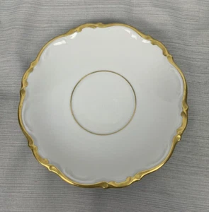 Mitterteich Bavaria, Golden Lark, White with Gold Gilt Trim, Scalloped, Plate 6" - Picture 1 of 3