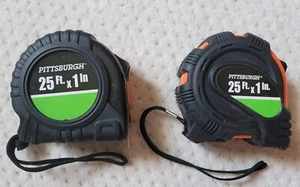 2x Pittsburgh 25ft x 1 Inch Quick Find Tape Measure With ABS Casing - Picture 1 of 3