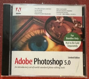Adobe Photoshop 5.0 Limited Edition Sealed 1998 CD with Unused Product Key - Picture 1 of 2