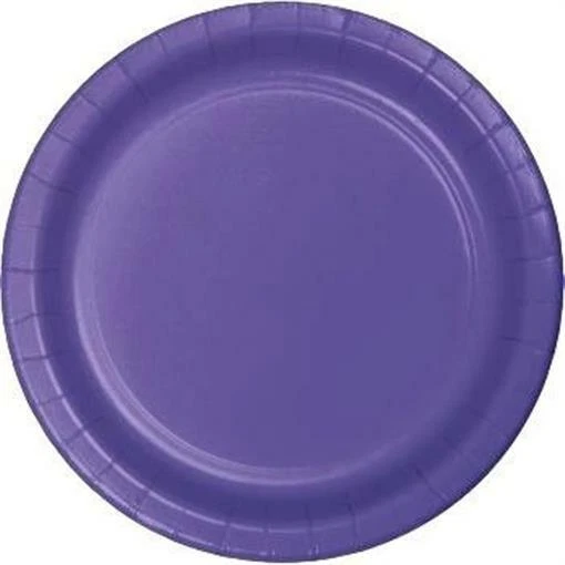 Purple 10 Inch Paper Plates 24 Per Pack Purple Tableware Decorations Supplies - Image 1 of 1