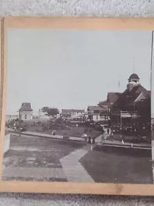 Stereoview The Circle and Hotel Ontario Beach New York Webster & Albee - Foto 1 di 3