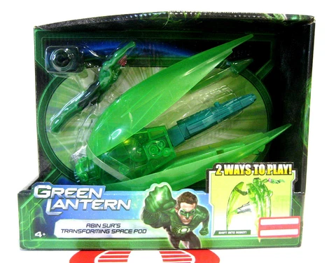 Green Lantern Action Figure 4 Inch Scale Abin Sur Transforming Space Pod Mattel Cover